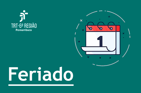 Sobre fundo verde, imagem de um calendário e a inscrição - feriado